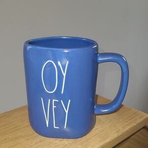 Rae Dunn 'Oy Vey' Mug in Vibrant Blue